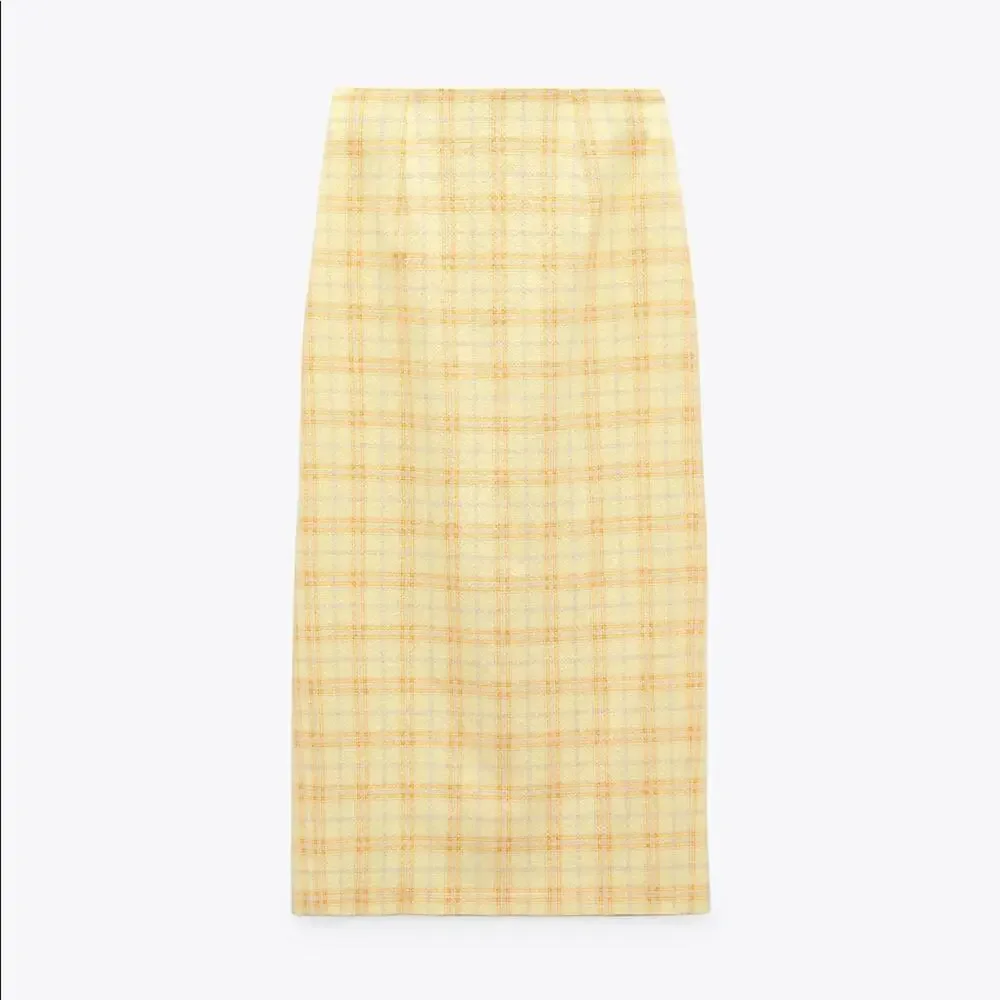 Zara blogger favorite plaid midi skirt